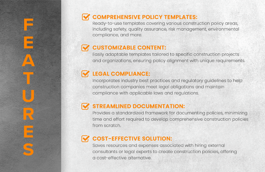  10+ Construction Policy Template Bundle