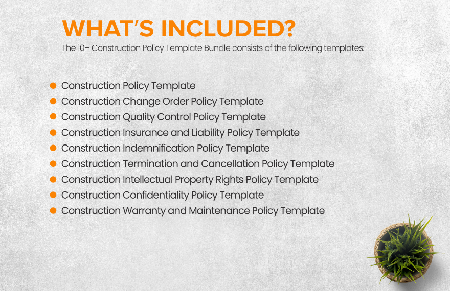 10+ Construction Policy Template Bundle