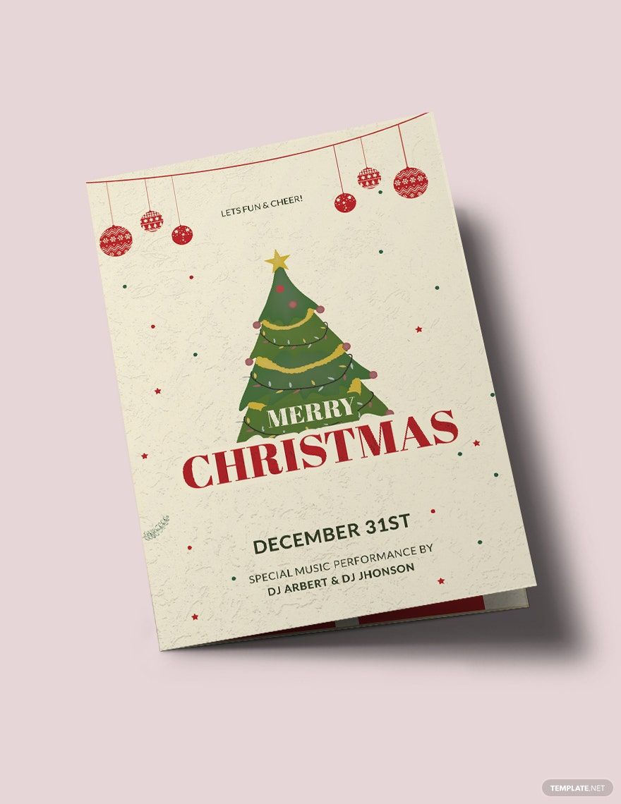 Vintage Christmas Bi-Fold Brochure Template