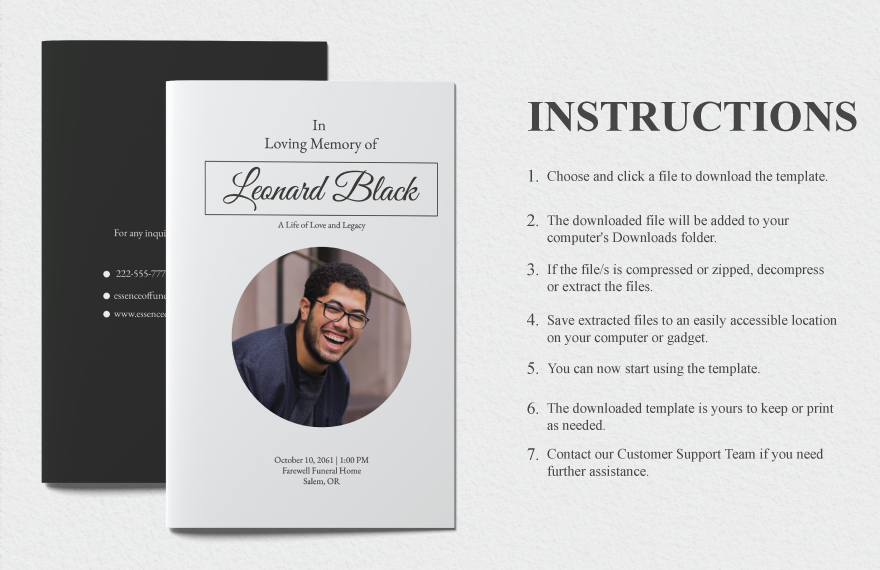 The Essence of Love PSD Funeral Program