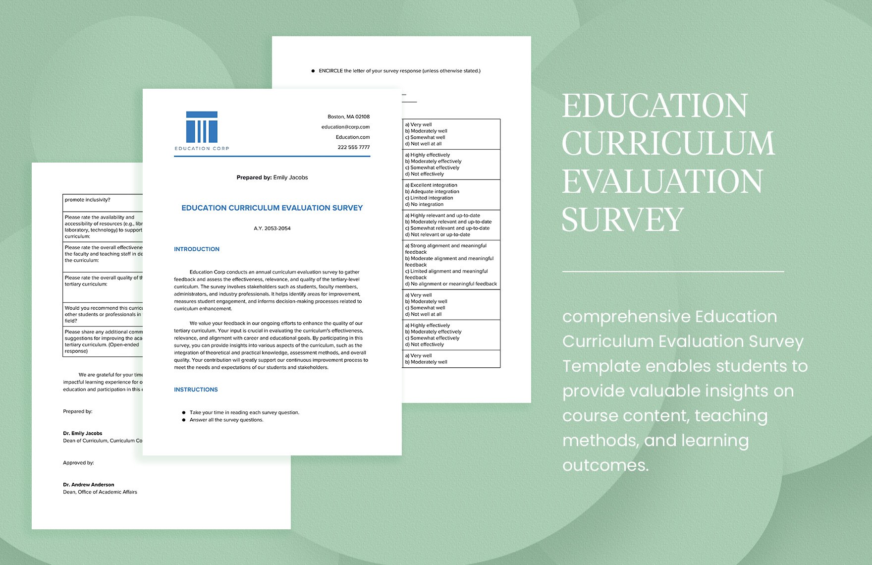 Education Curriculum Evaluation Survey
