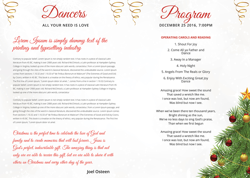 Christmas Party Bi-Fold Brochure Template