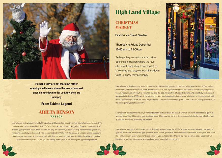 Minimal Christmas Bi-Fold Brochure Template