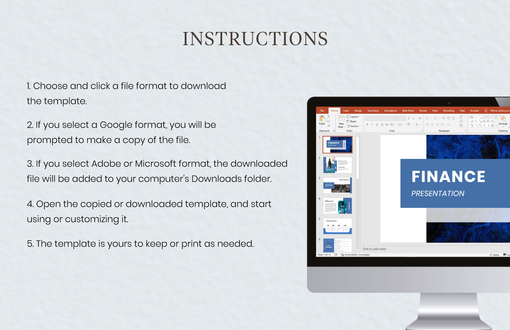 Free Finance Presentation Template to Edit Online