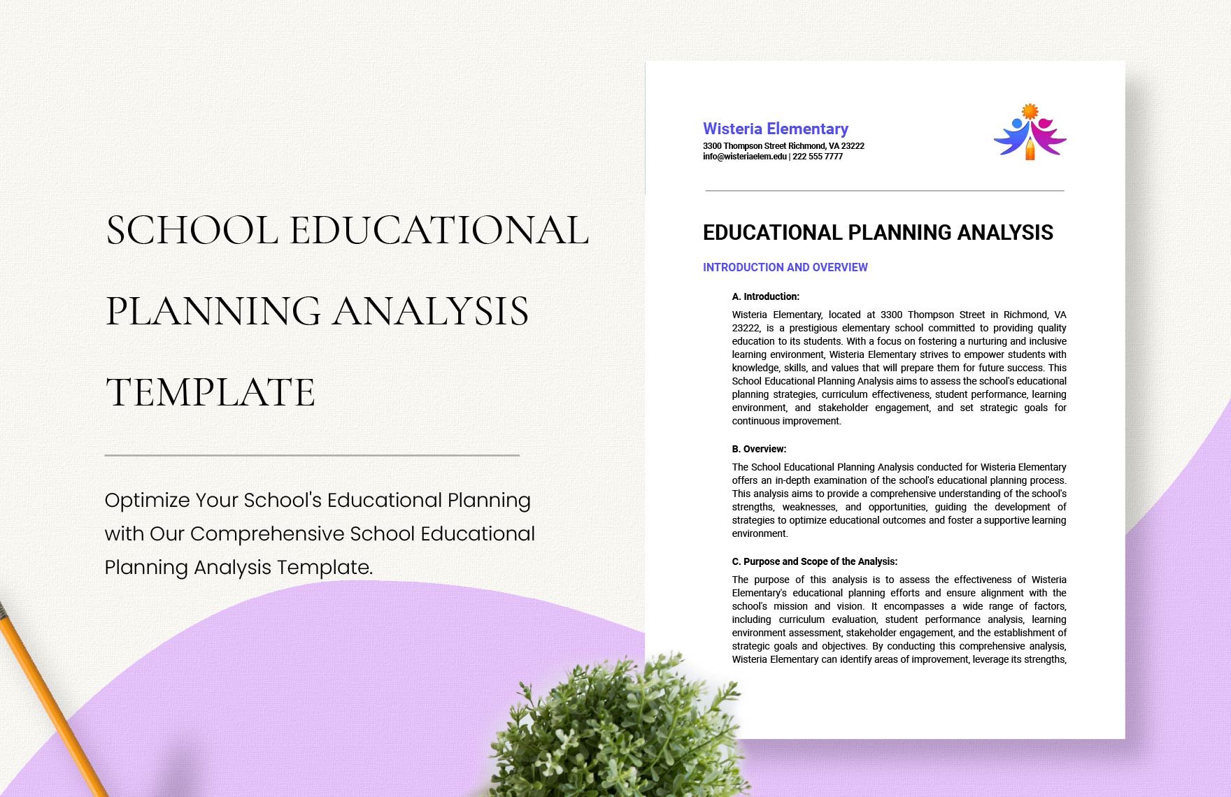 School Educational Planning Analysis Template