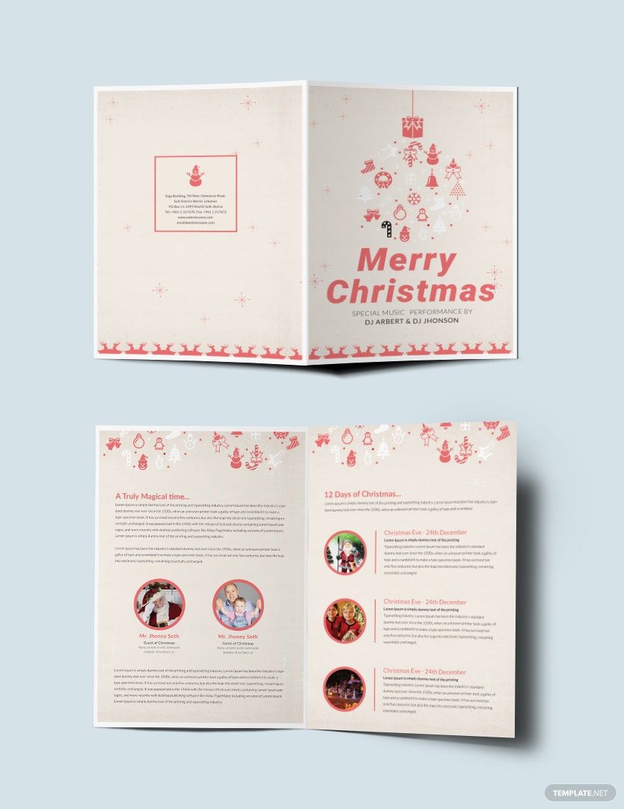 Elegant Christmas Bi-Fold Brochure Template