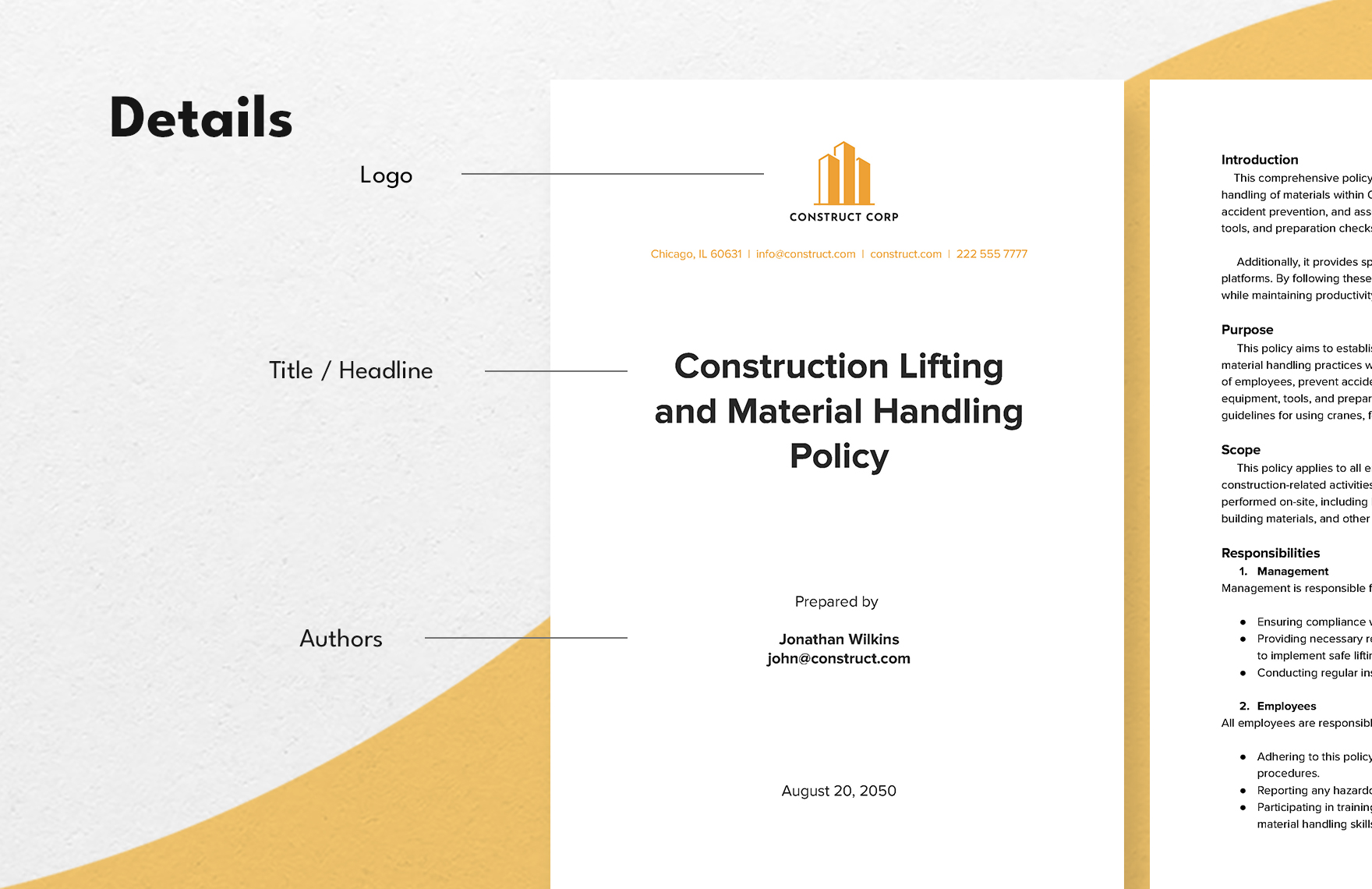Construction Lifting and Material Handling Policy Template