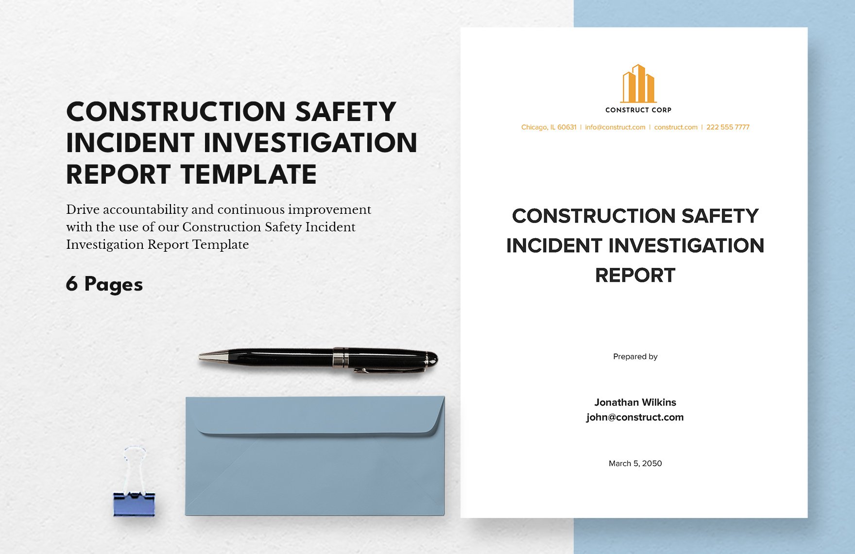Construction Safety Incident Investigation Report Template