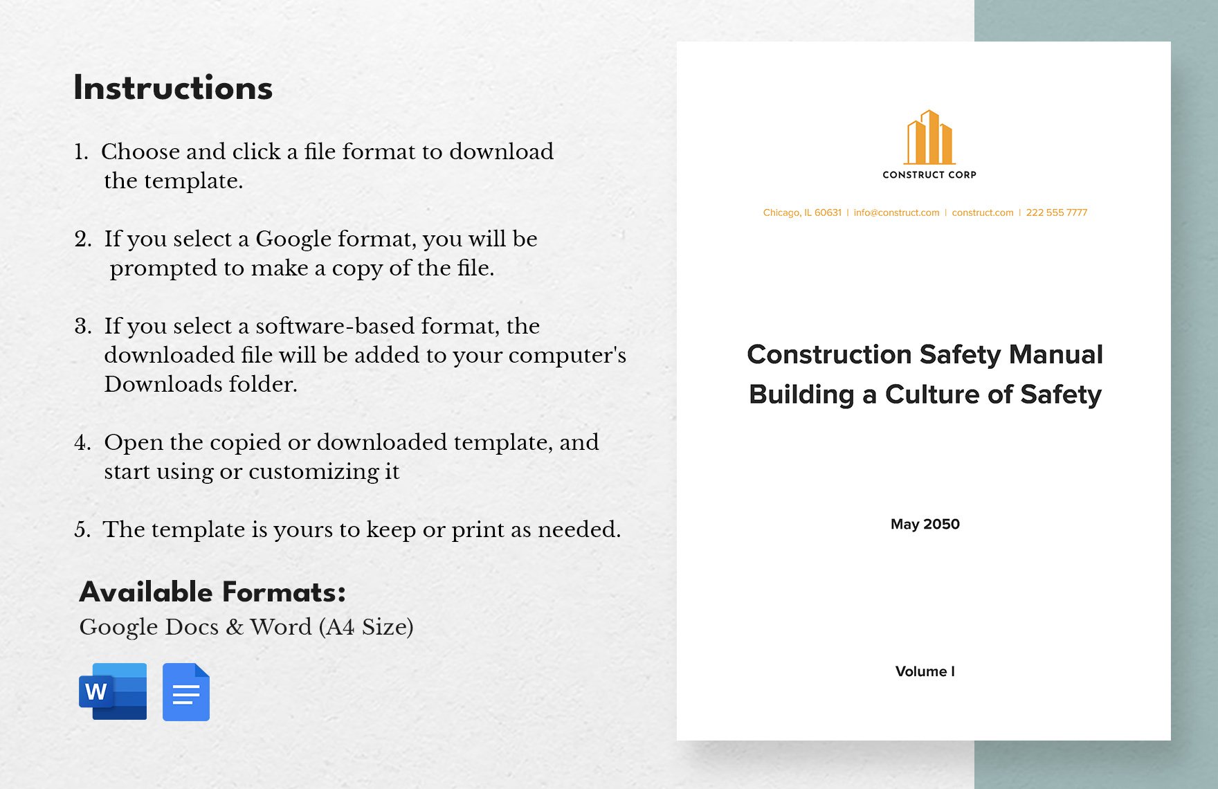 Construction Safety Manual Template