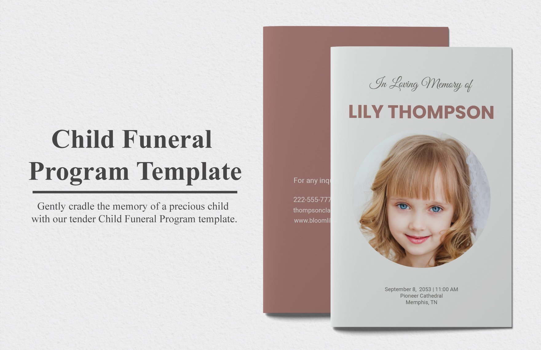 Child Funeral Program Template in Word, Illustrator, PSD