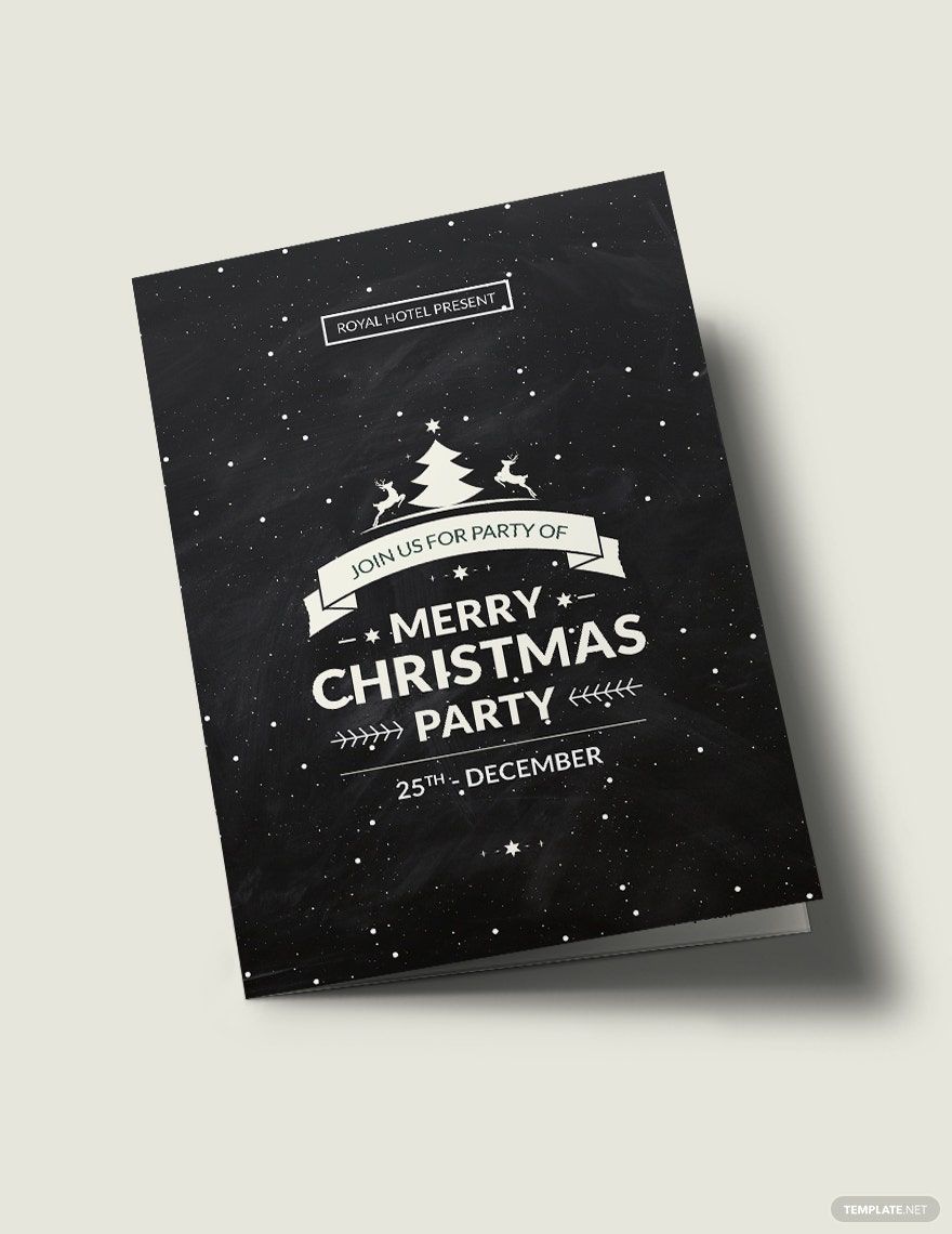 Free Chalkboard Christmas Bi-Fold Brochure Template