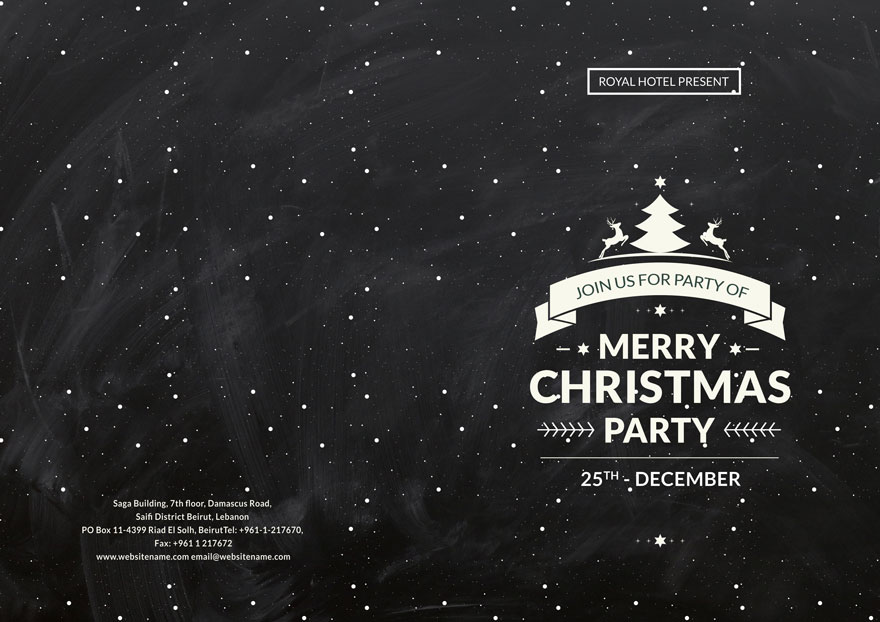 Chalkboard Christmas Bi-Fold Brochure Template