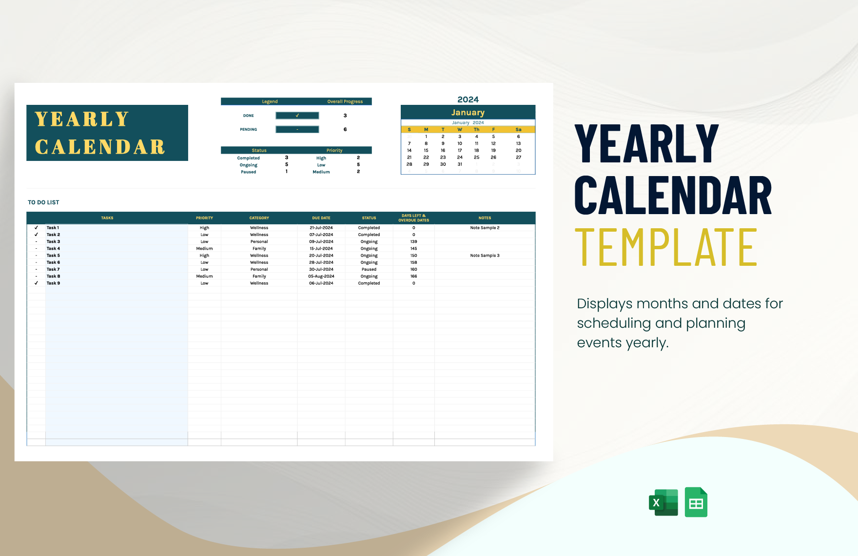 Yearly  Calendar  Template   