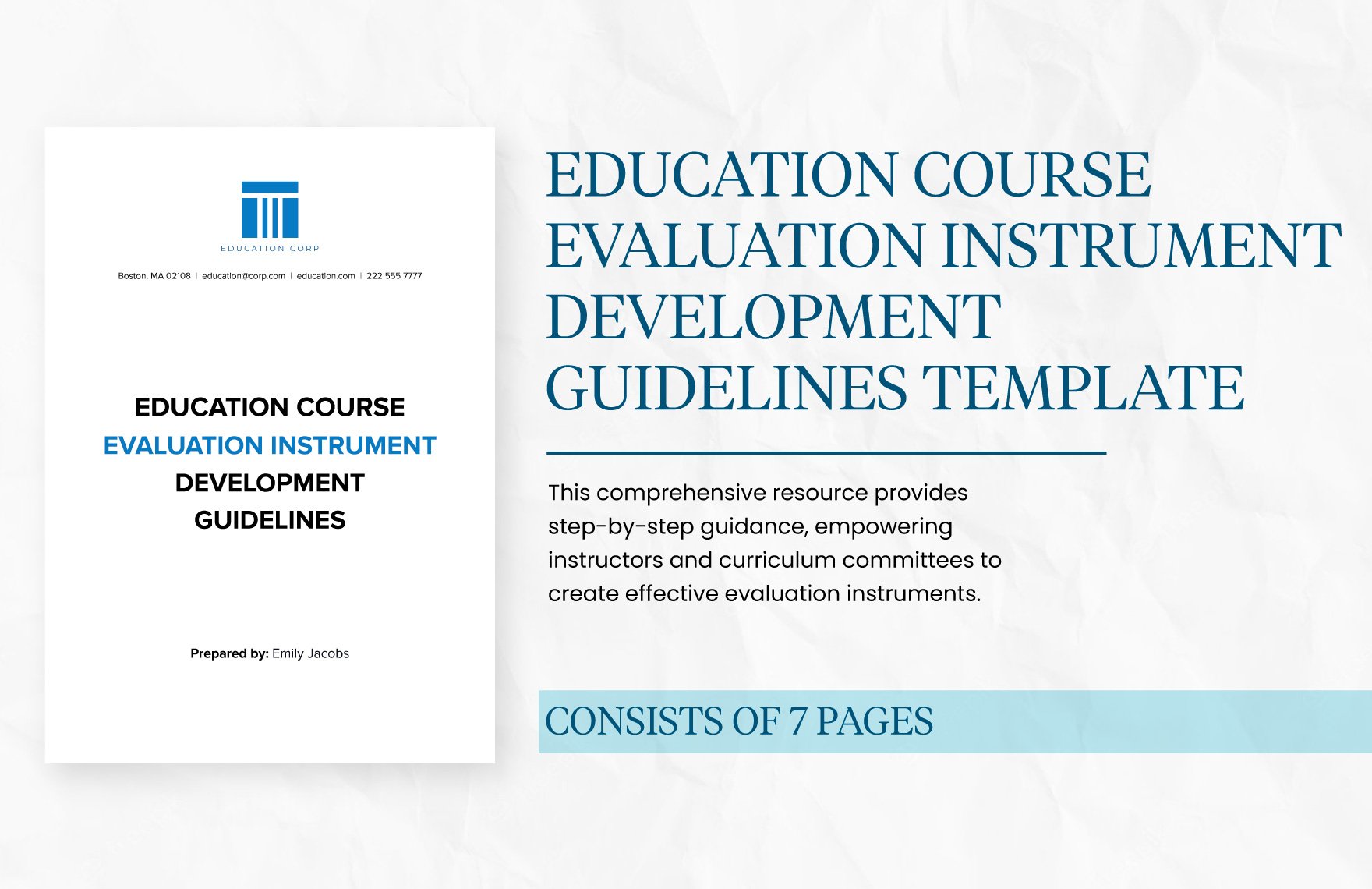 Education Course Evaluation Instrument Development Guidelines Template