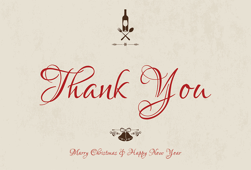 Vintage Christmas Thank You Card Template download