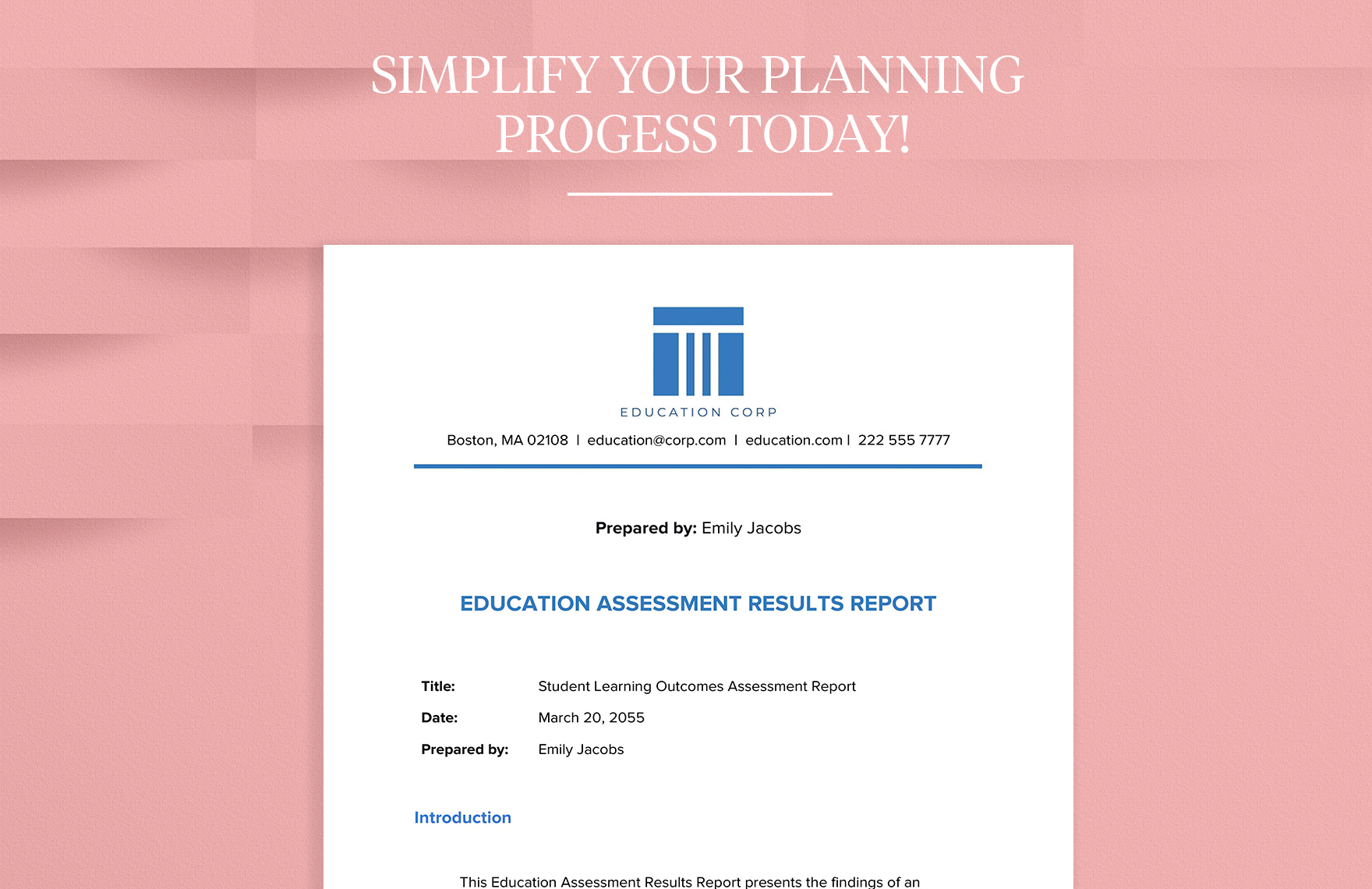 Education Assessment Results Report 