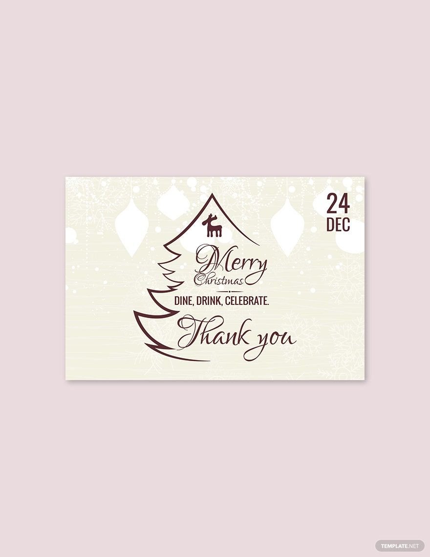 Free Restaurant Christmas Thank You Card Template