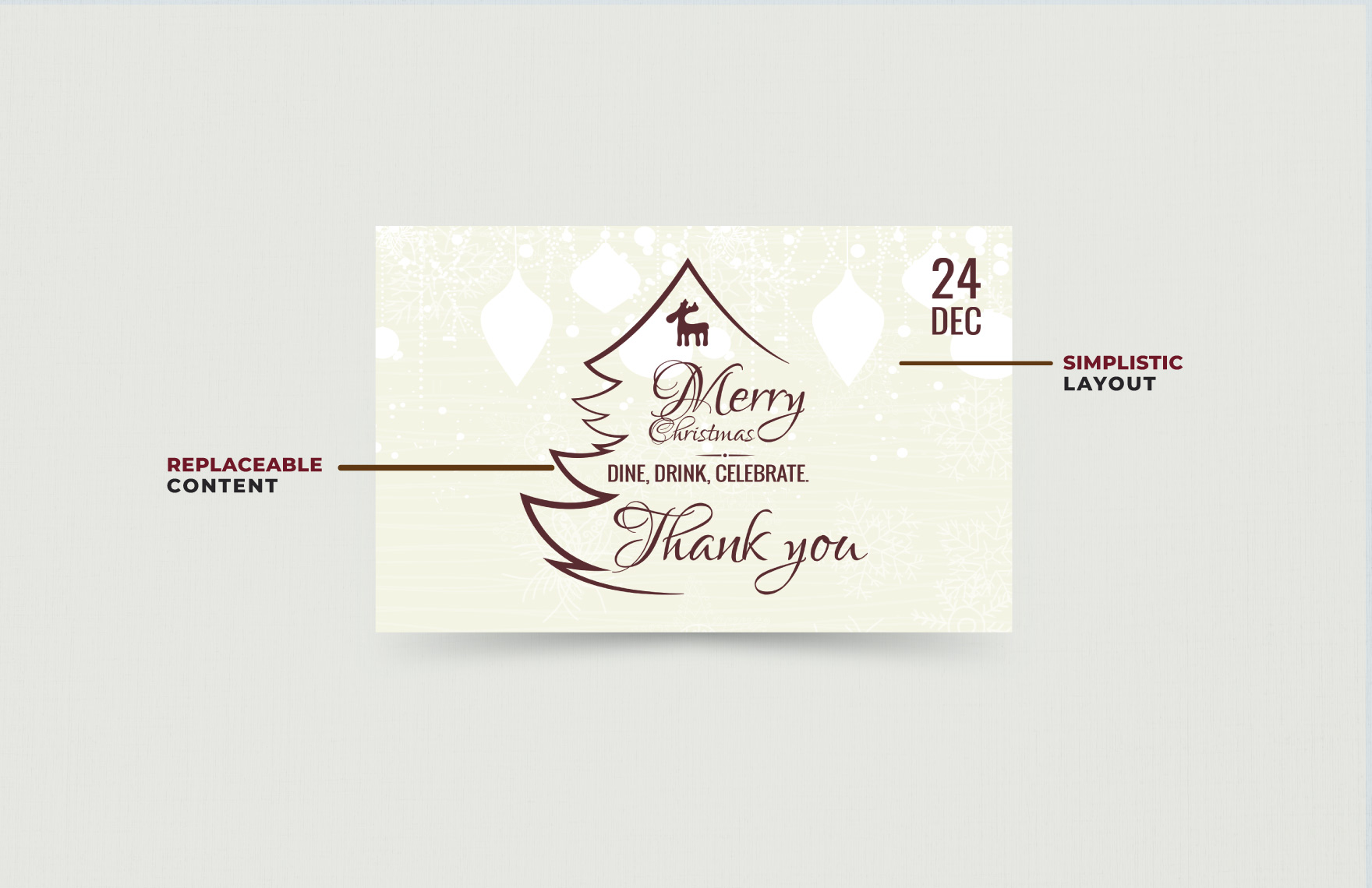 Restaurant Christmas Thank You Card Template