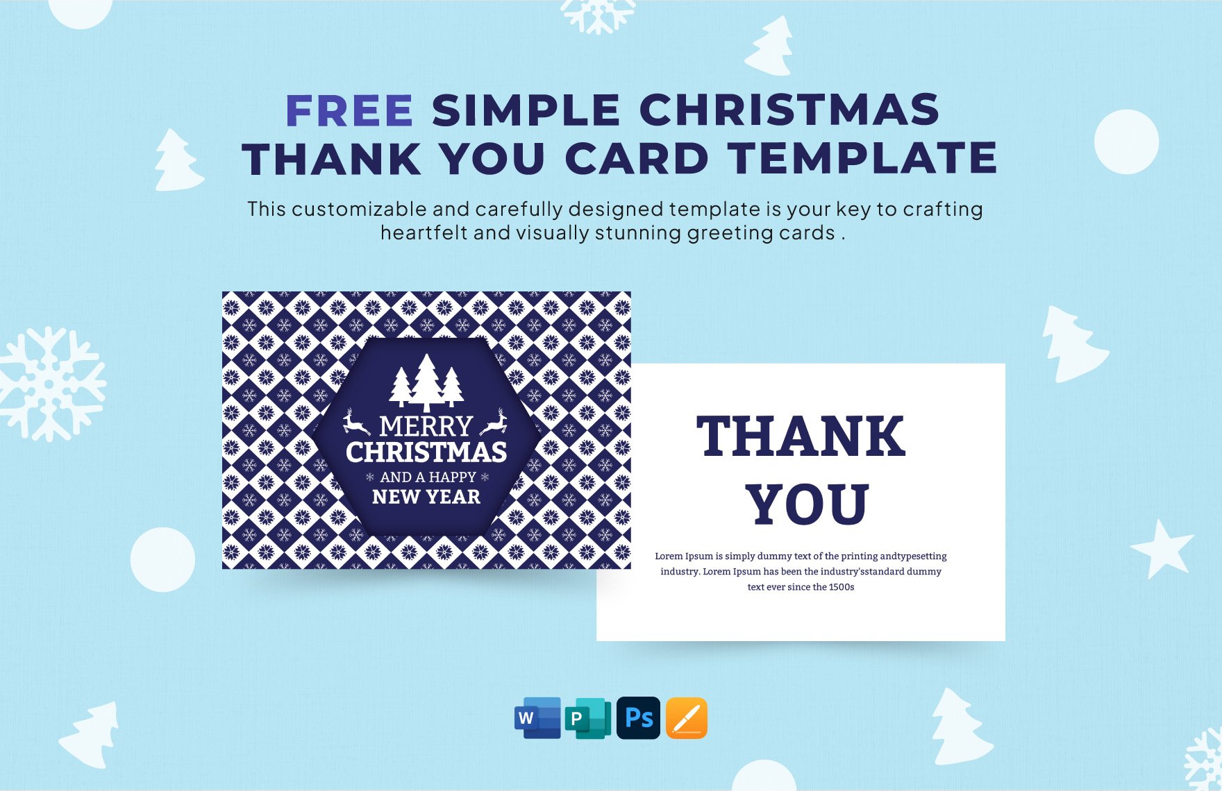 Simple Christmas Thank You Card Template