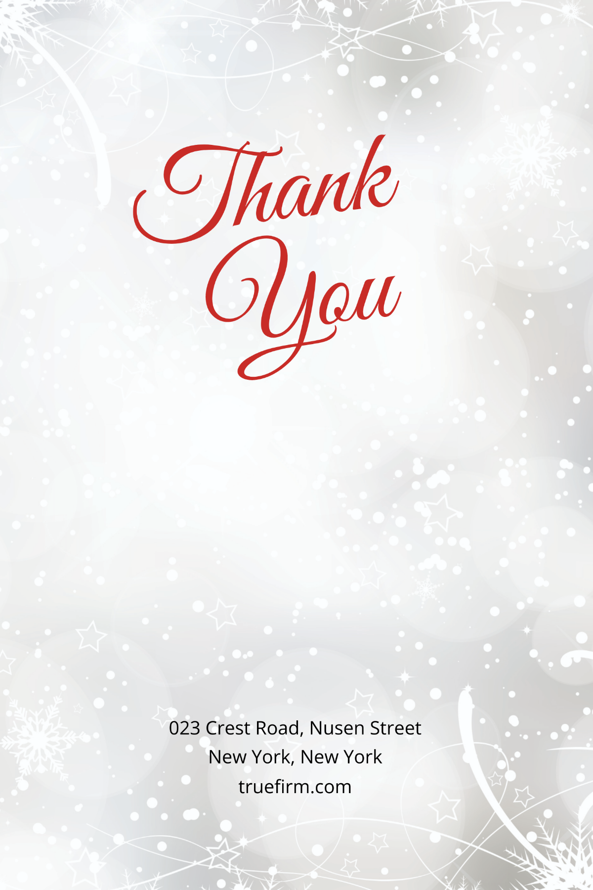 Merry Christmas Thank You Card Template