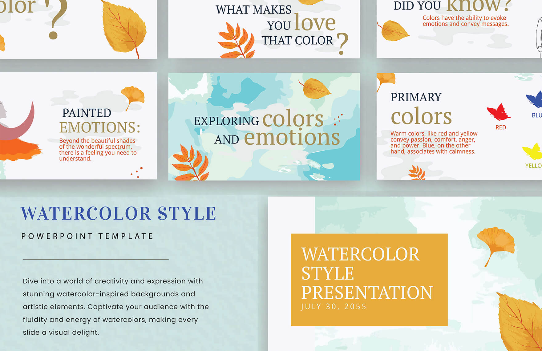 Watercolor Style PowerPoint Template