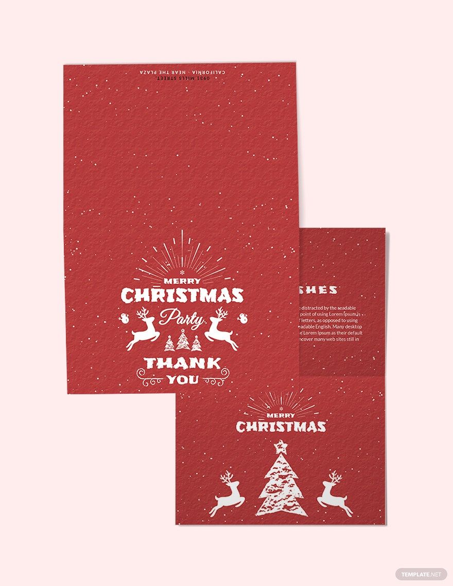 Retro Christmas Thank You Card Template