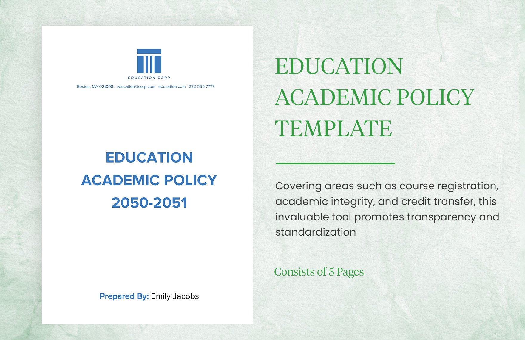 Education Academic Policy Template