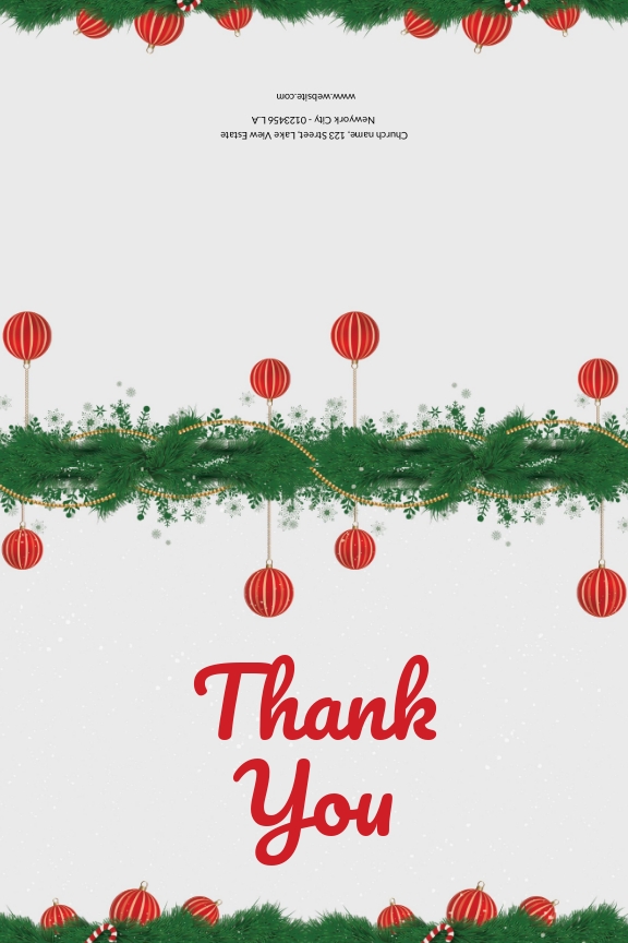 Elegant Christmas Thank You Card Template Word Apple Pages PSD