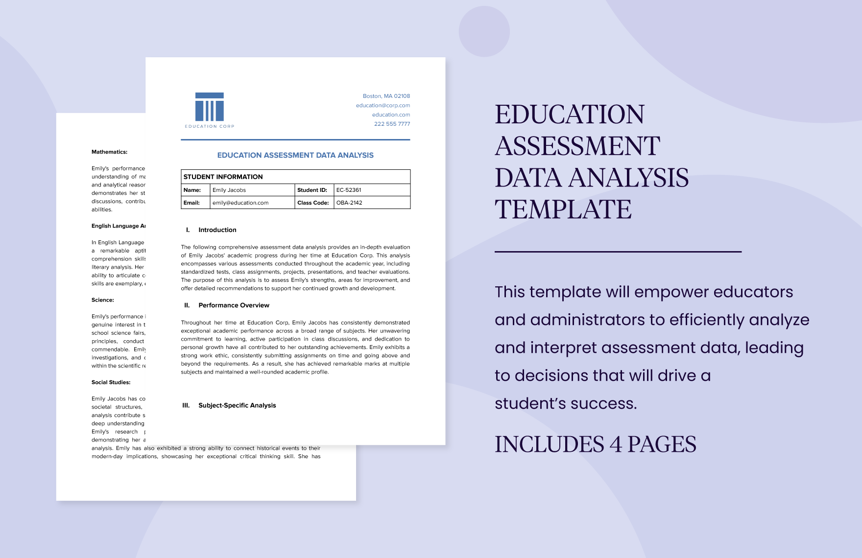 Education Assessment Data Analysis Template
