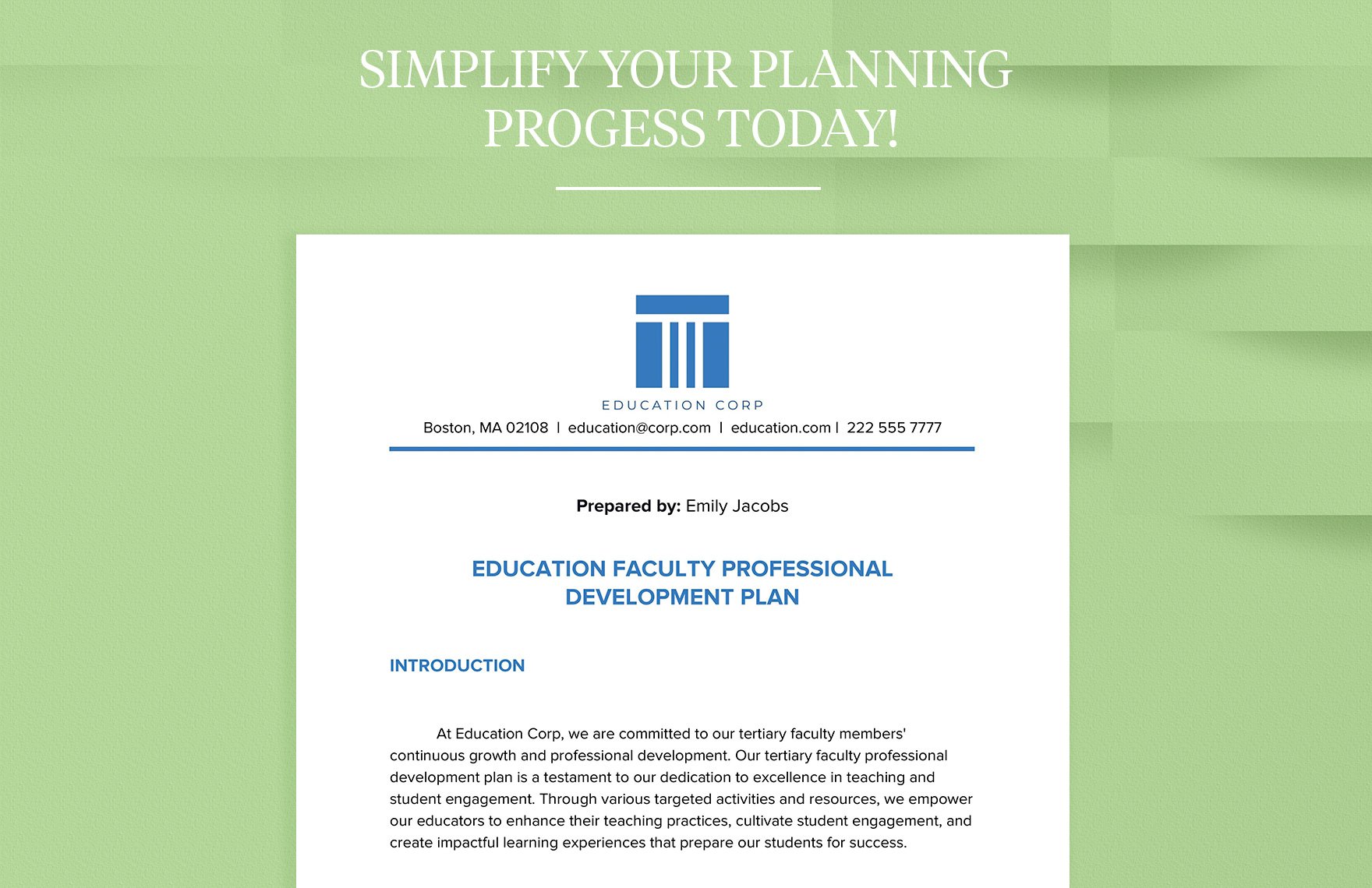 Education Professional Development Plan