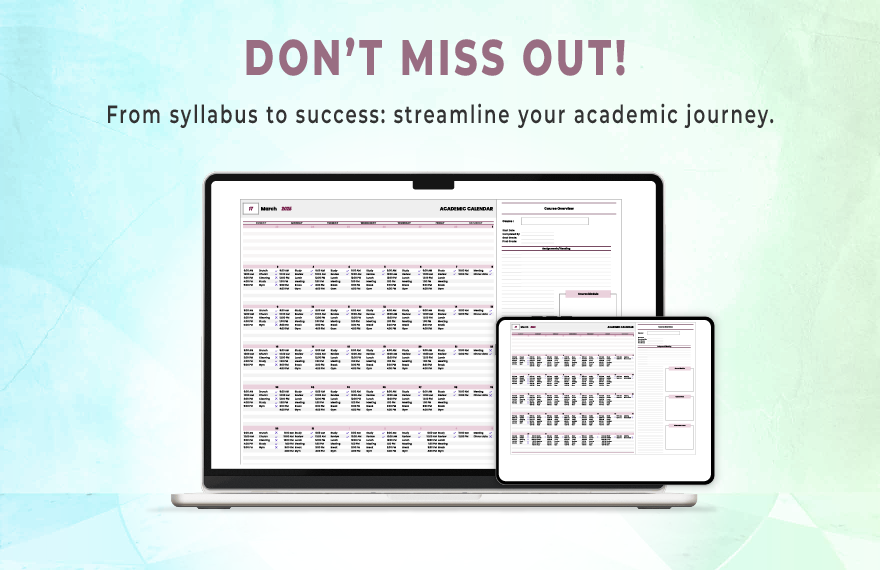 Academic Calendar Template