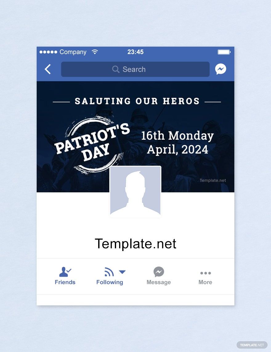 Free Patriot's Day Facebook App Cover Template