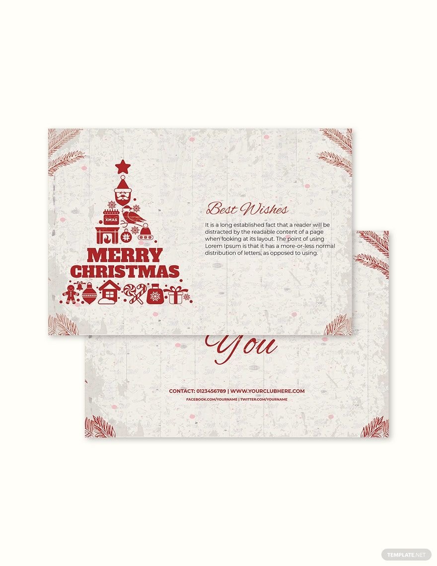 Children's Christmas Thank You Card Template