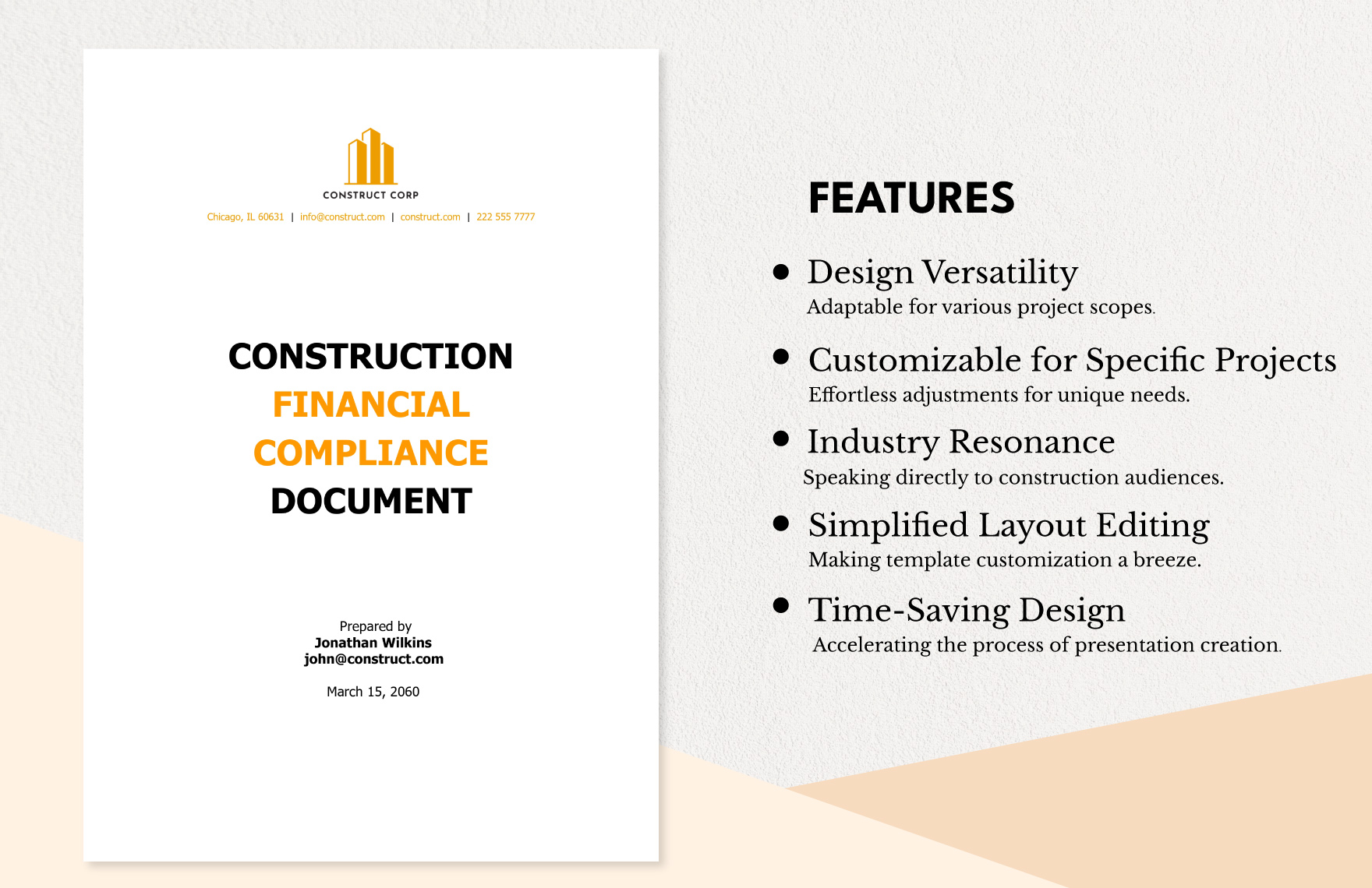 Construction Financial Compliance Document Template