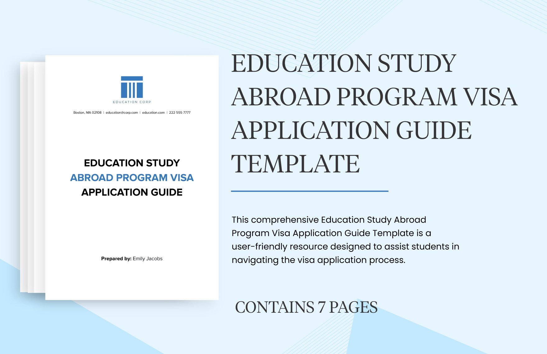 Education Study Abroad Program Visa Application Guide Template