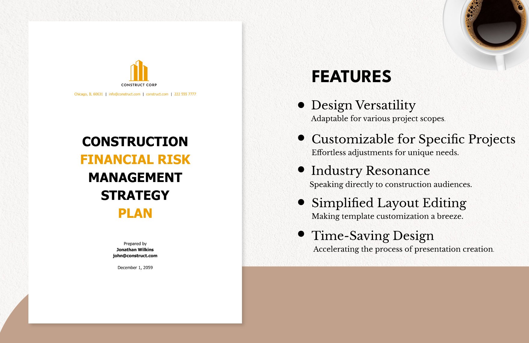 Construction Financial Risk Management Strategy Plan Template