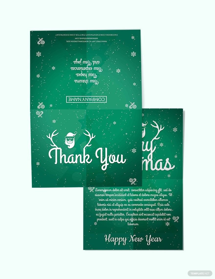 Business Christmas Thank You Card Template