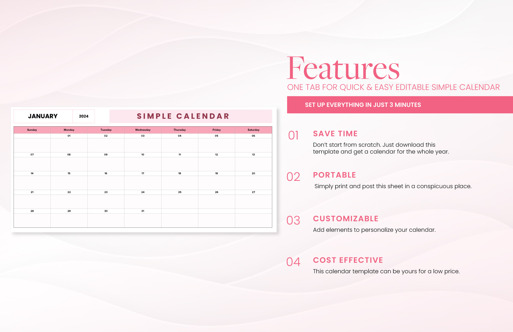 Simple Calendar Template