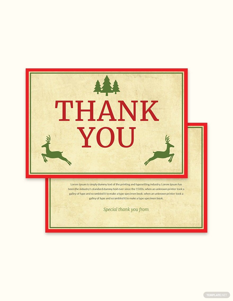 Free Christmas Special Thank You Card Template
