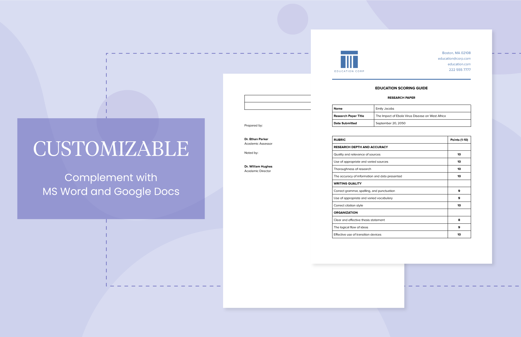 Education Scoring Guide Template