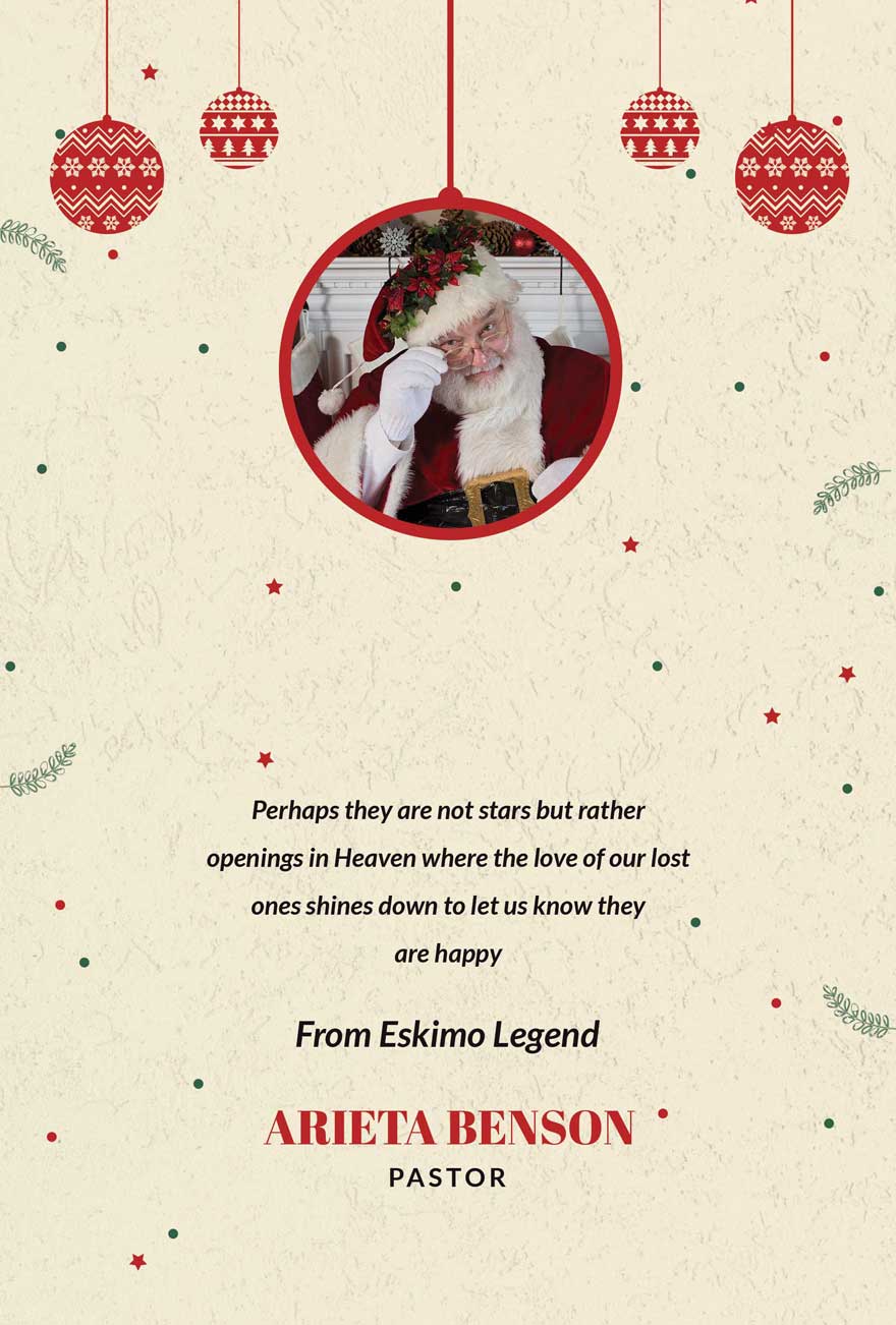 Christmas Bonus Thank You Card Template