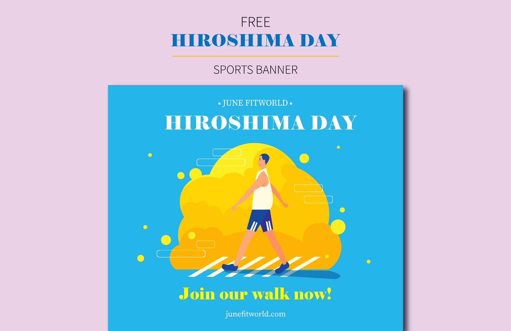 Free Hiroshima Day  Sports Banner