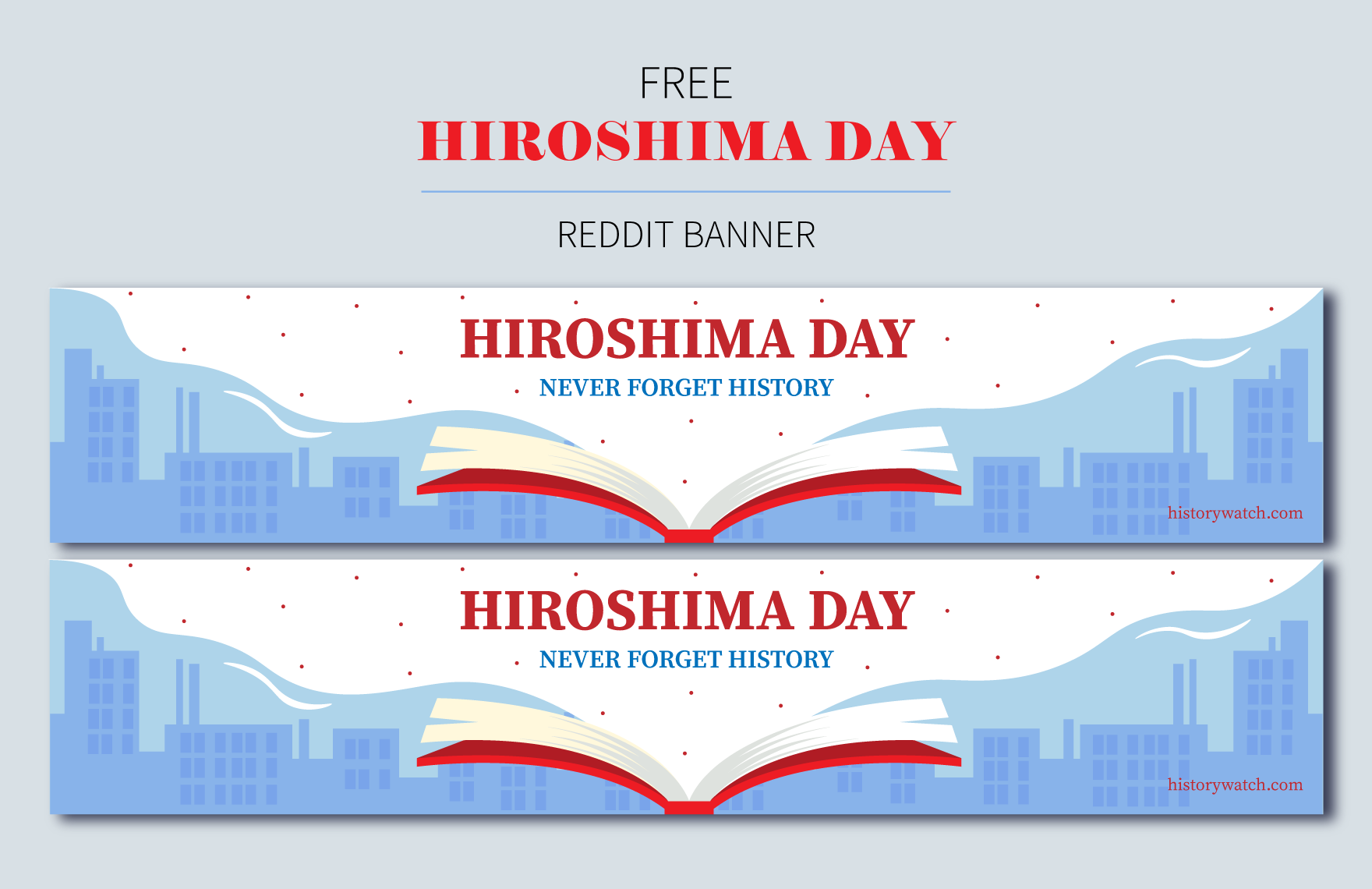 Hiroshima Day  Reddit Banner in PDF, Illustrator, SVG, JPG