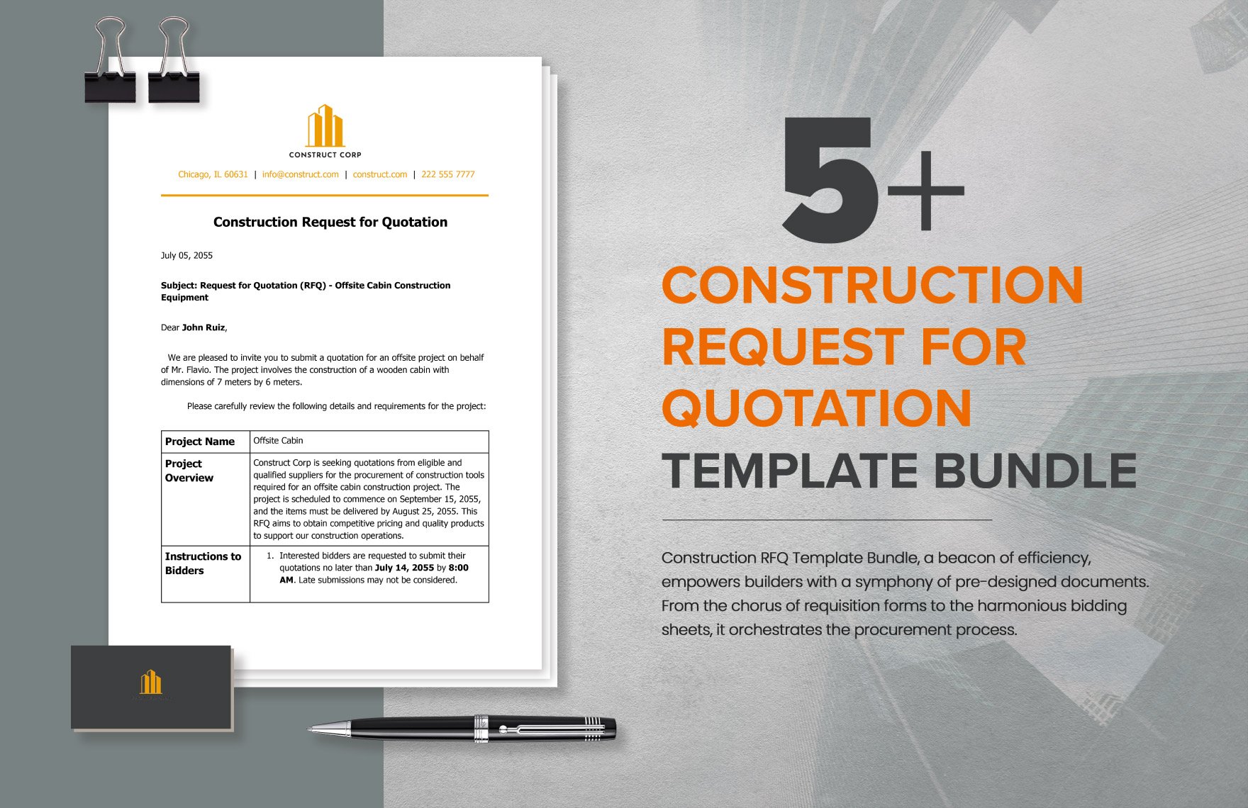5+ Construction Request for Quotation Template Bundle