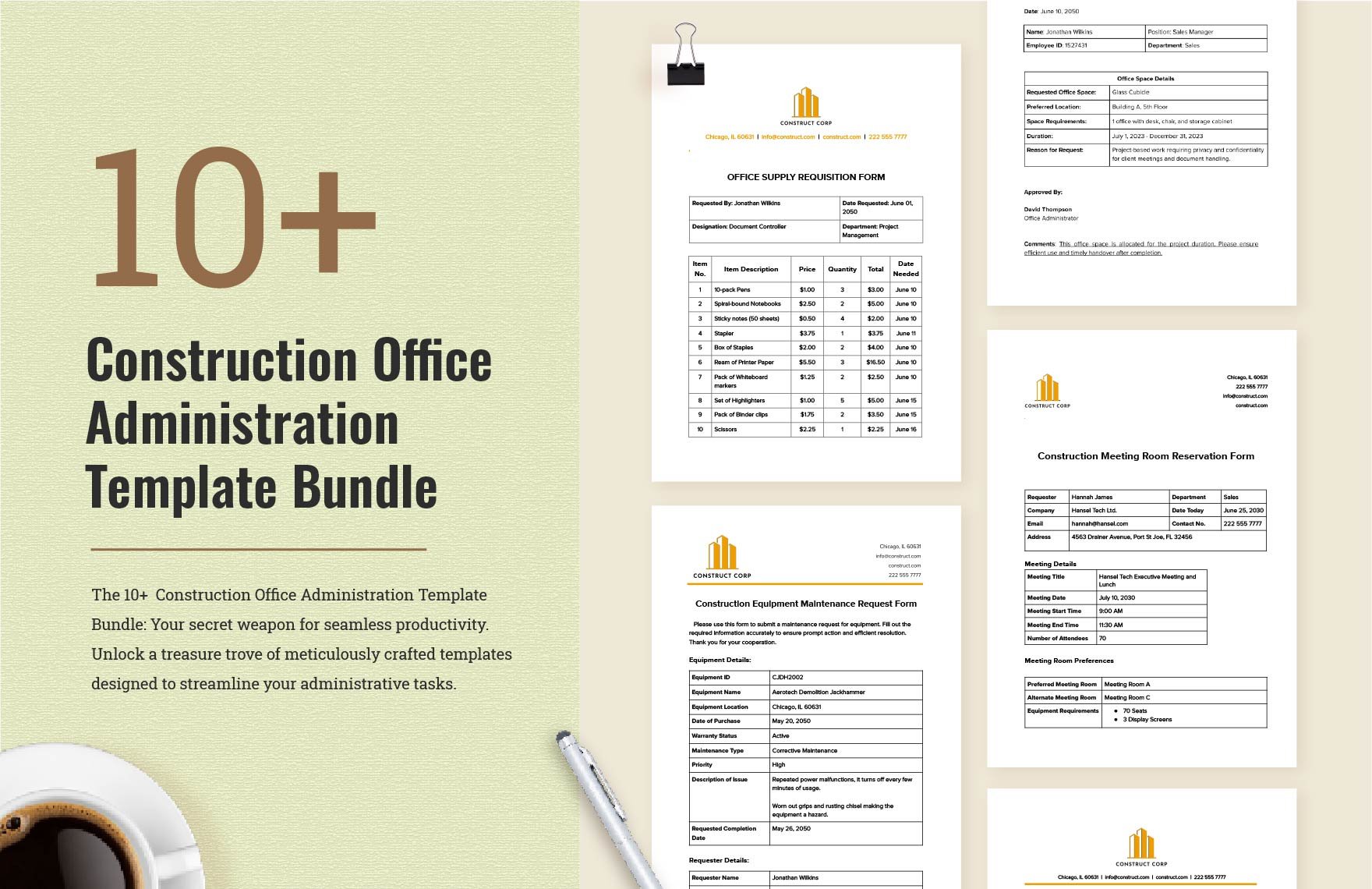  10+ Construction Office Administration Template Bundle