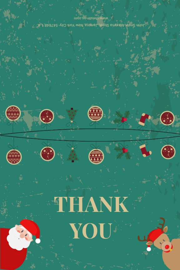 FREE Merry Christmas Thank You Card Template - Word (DOC) | PSD | Apple ...