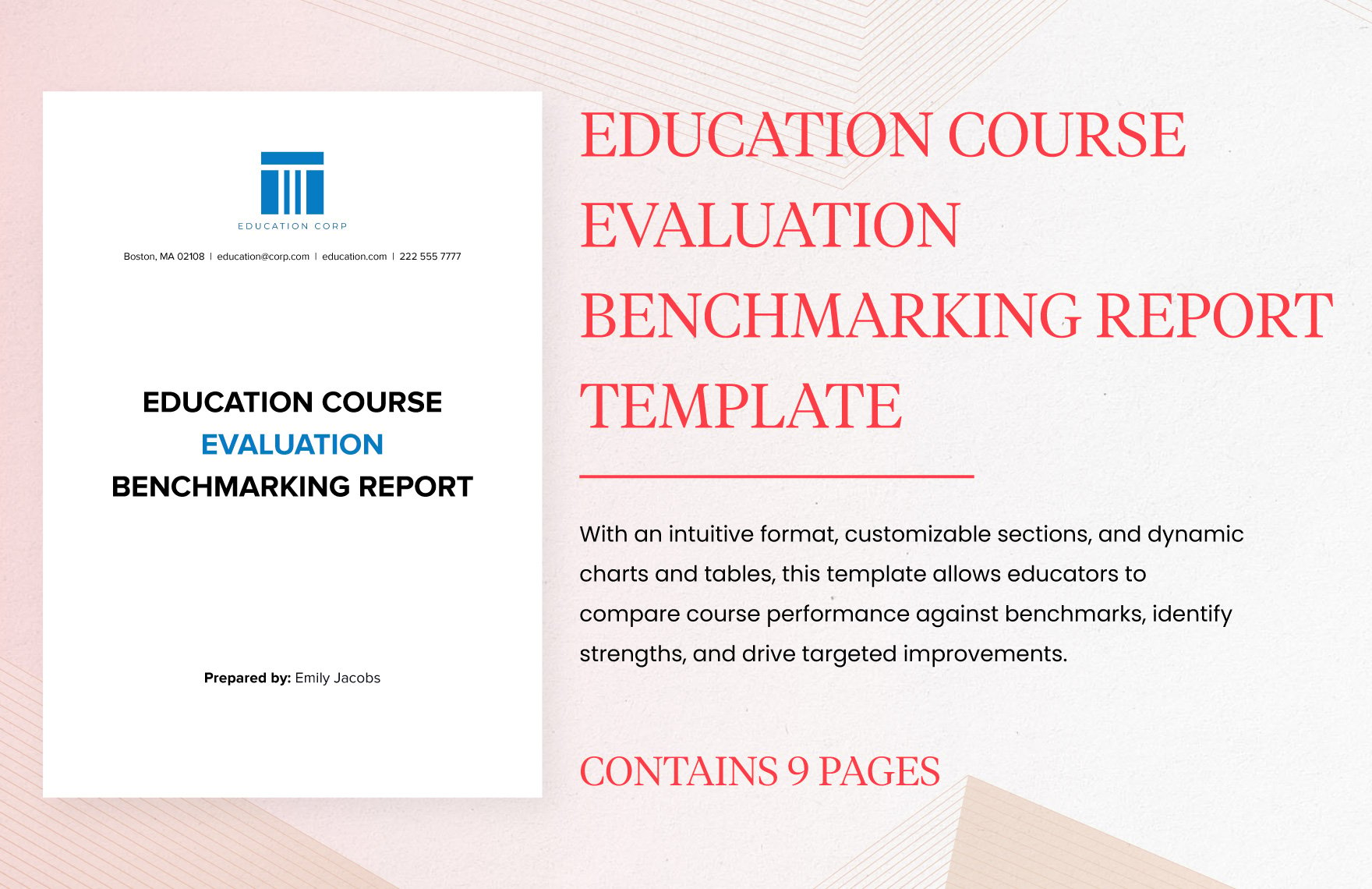 Education Course Evaluation Benchmarking Report Template