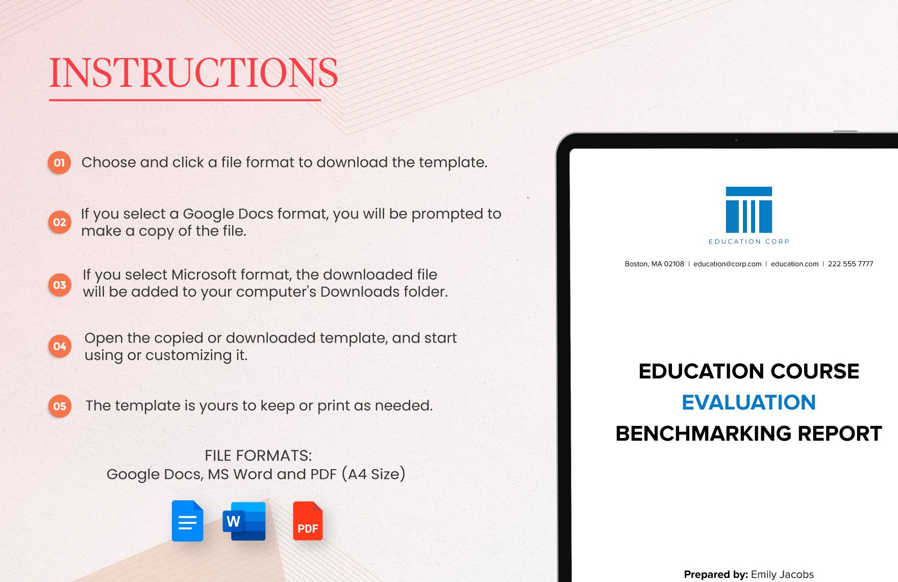 Education Course Evaluation Benchmarking Report Template