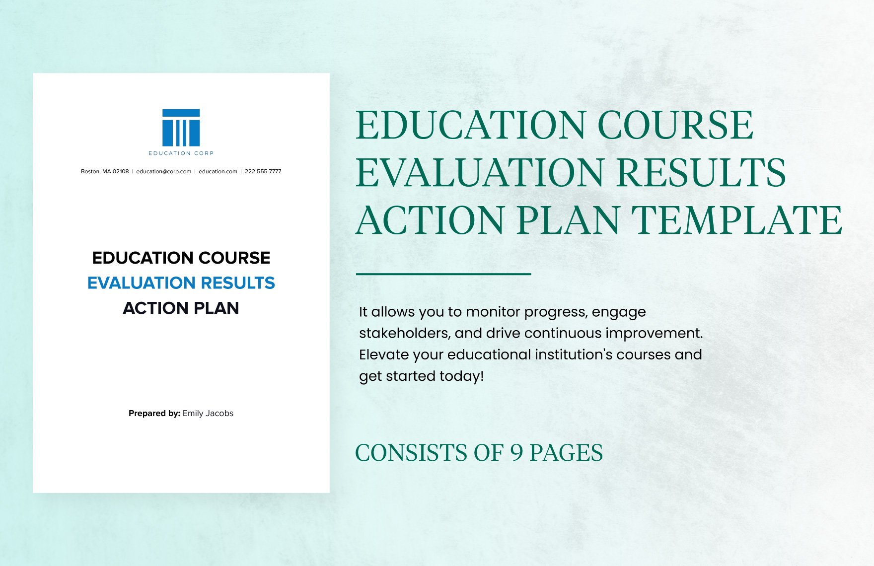 Education Course Evaluation Results Action Plan Template