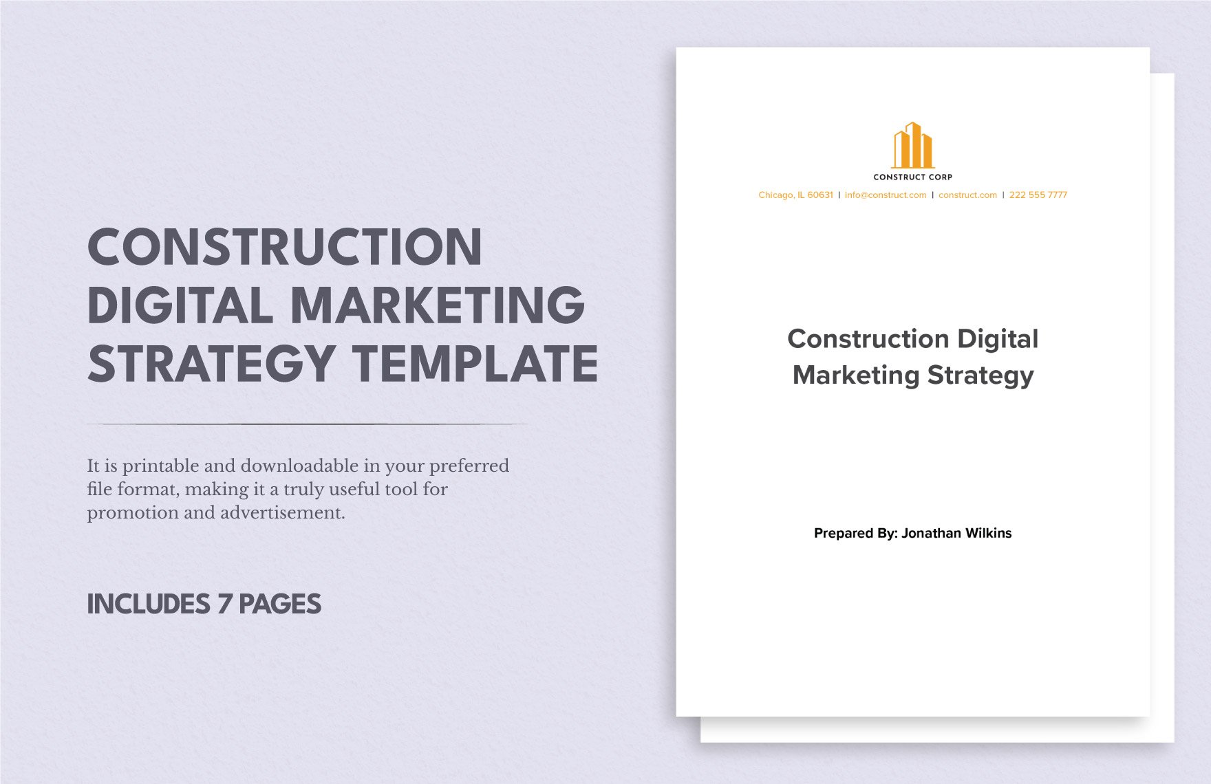 Construction Digital Marketing Strategy Template